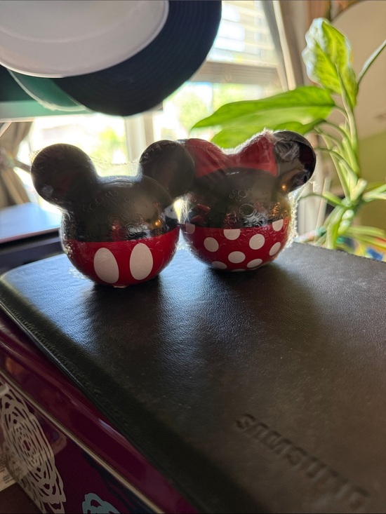 Disney Other - Disney-Inspired Red and Black Ceramic Mickey & Minnie Salt and Pepper Shakers